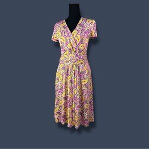 Boden Paisley Print  Wrap Dress  Multicolor Size 8